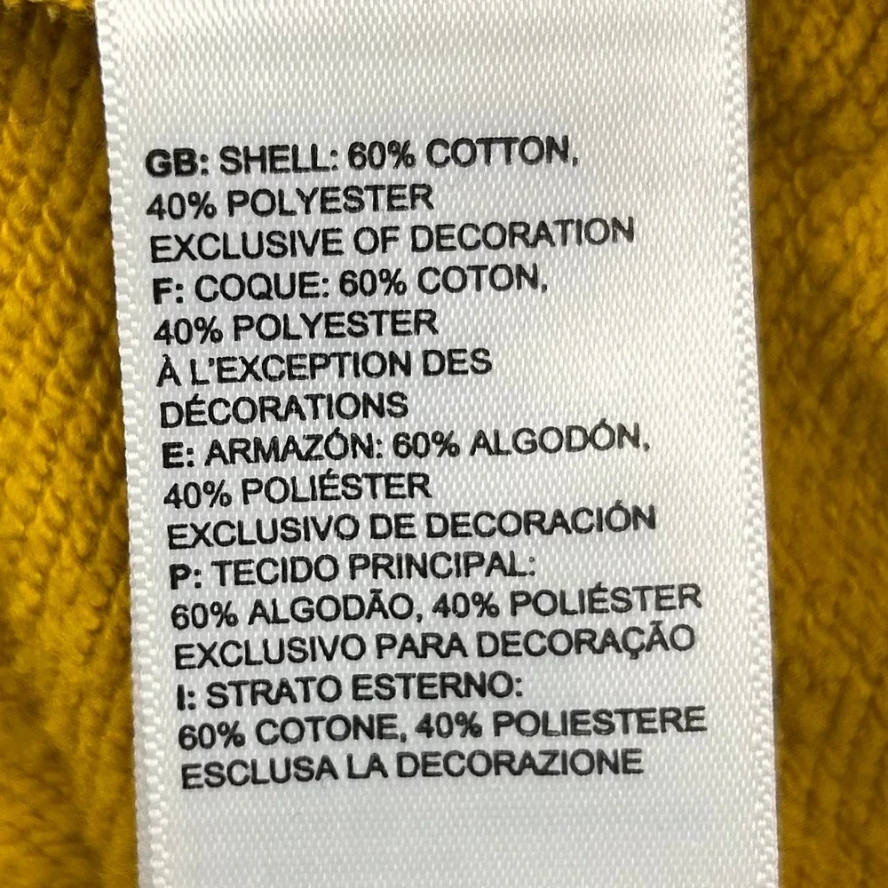 The North Face Hoodie Mens S Yellow ReNew ReUse Graphic Eco-Friendly Sweatshirt